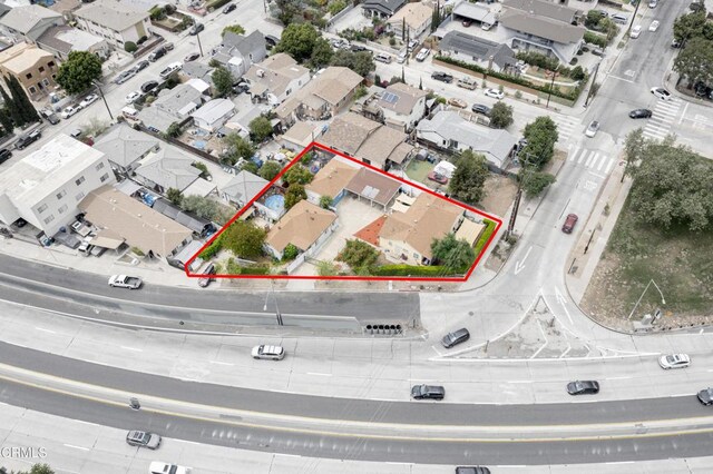 5621 Carlota Blvd, Los Angeles, CA 90042 - aerial view of residential area featuring property boundaries highlighted