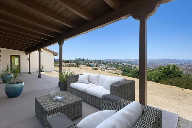 1010 Willowcreek Ln, Fallbrook, CA 92028 - view of patio featuring an outdoor living space