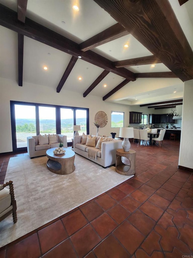 1010 Willowcreek Ln, Fallbrook, CA 92028 - living area with healthy amount of natural light, recessed lighting, and tile patterned floors