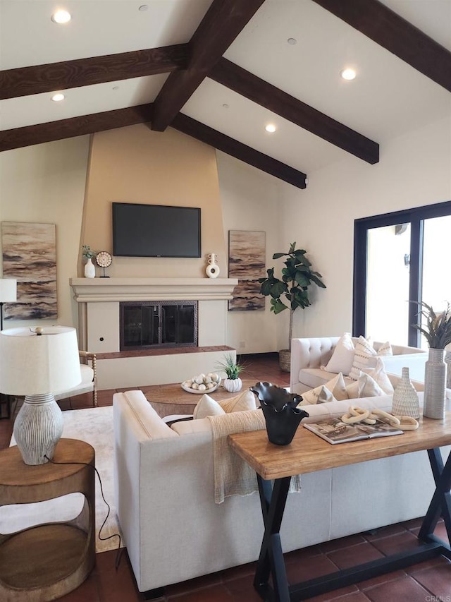 1010 Willowcreek Ln, Fallbrook, CA 92028 - living area with recessed lighting and a fireplace