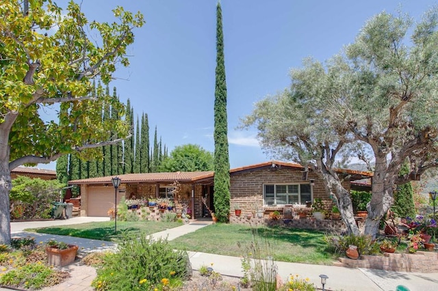 3314 Via Altamira, Fallbrook, CA 92028 - view of front of house featuring an attached garage, a front lawn, and driveway