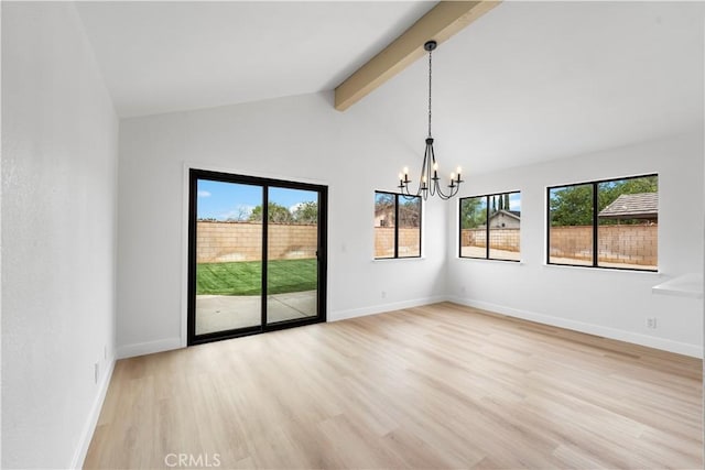 42346 W 47th St W, Lancaster, CA 93536 - spare room with a chandelier, light wood-type flooring, and baseboards