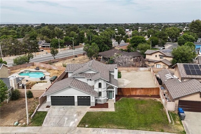 42346 W 47th St W, Lancaster, CA 93536 - aerial perspective of suburban area featuring a pool area
