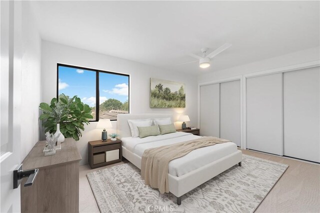 42346 W 47th St W, Lancaster, CA 93536 - bedroom with two closets and ceiling fan