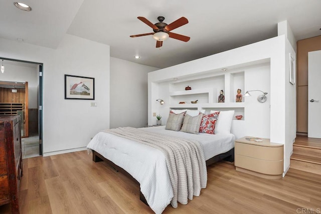 1859 Zapo St, Del Mar, CA 92014 - bedroom featuring light wood-style floors, recessed lighting, and ceiling fan