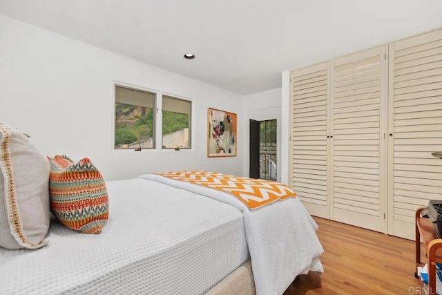 1859 Zapo St, Del Mar, CA 92014 - bedroom featuring wood finished floors, recessed lighting, and a closet