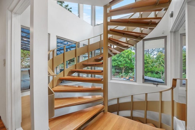 1859 Zapo St, Del Mar, CA 92014 - staircase with plenty of natural light and a towering ceiling