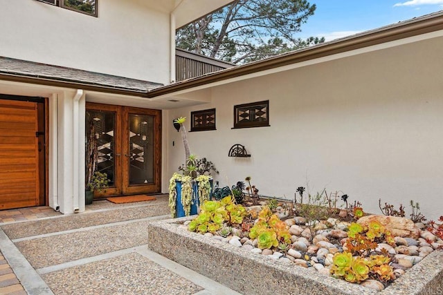 1859 Zapo St, Del Mar, CA 92014 - property entrance with stucco siding and french doors