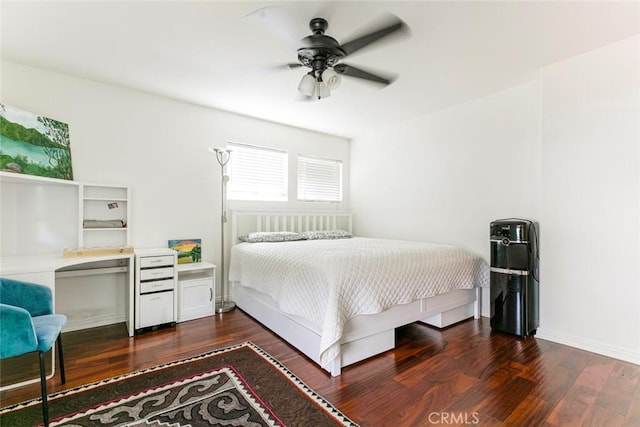 7129 Forbes Ave, Van Nuys, CA 91406 - bedroom with wood finished floors, a ceiling fan, and baseboards