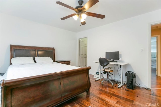 7129 Forbes Ave, Van Nuys, CA 91406 - bedroom featuring wood finished floors, baseboards, and ceiling fan