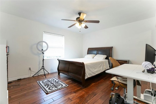 7129 Forbes Ave, Van Nuys, CA 91406 - bedroom featuring wood finished floors, baseboards, and a ceiling fan