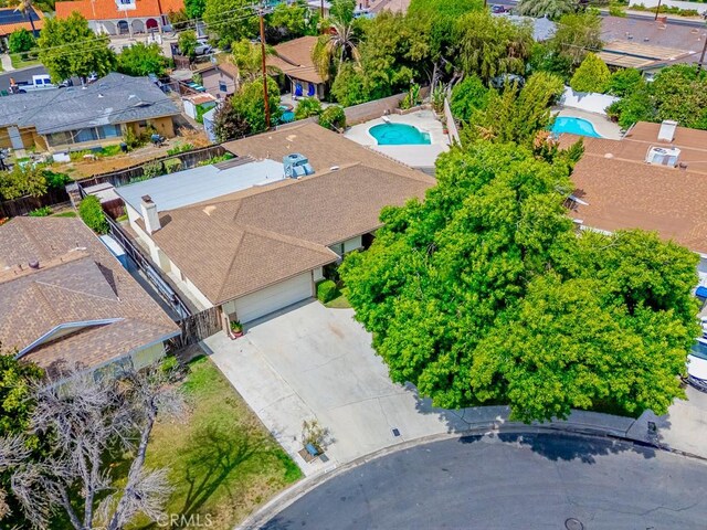 41202 Collegian Way, Hemet, CA 92544 - aerial view of residential area featuring a pool area