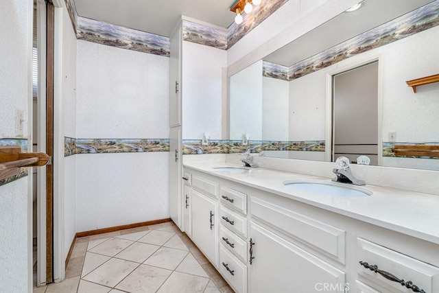 41202 Collegian Way, Hemet, CA 92544 - bathroom featuring double vanity and tile patterned floors