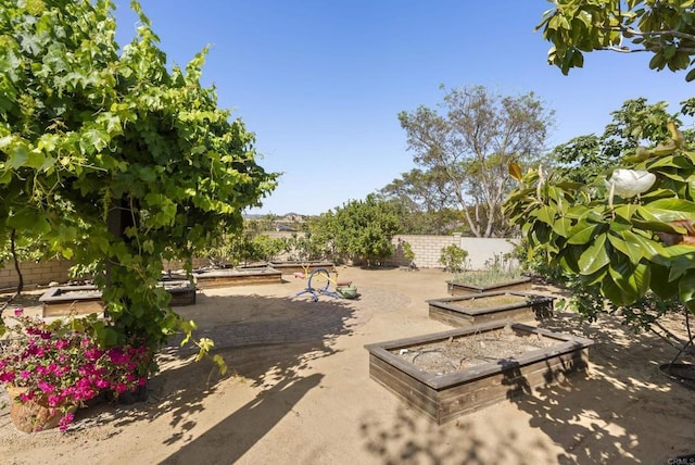14220 Green Valley Ct, Scripps Miramar, CA 92131 - fenced yard with a garden and a patio area