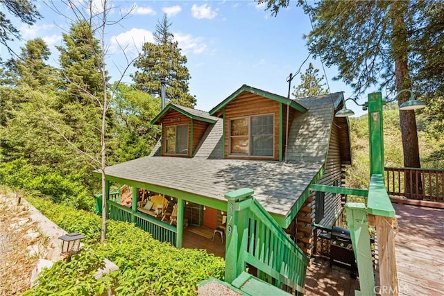 379 Dorn Dr, Crestline, CA 92325 - exterior space featuring a shingled roof