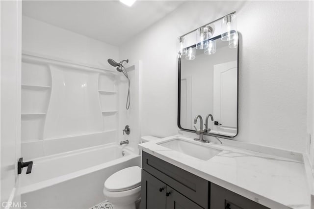 37109 Daisy St, Palmdale, CA 93550 - full bathroom featuring toilet, vanity, and shower / tub combination