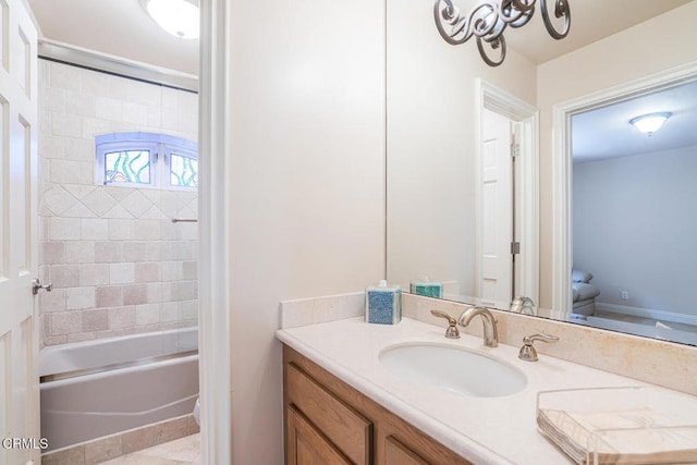 4165 Ocean Dr, Oxnard, CA 93035 - bathroom with toilet, vanity, shower / washtub combination, and tile patterned floors