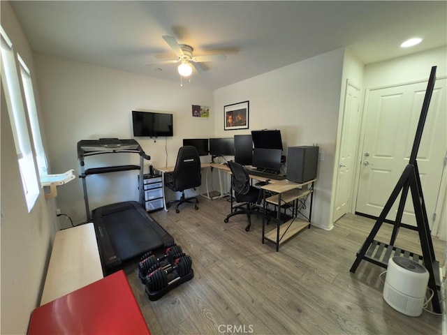 22111 Main St Unit 6, Carson, CA 90745 - home office with wood finished floors and a ceiling fan