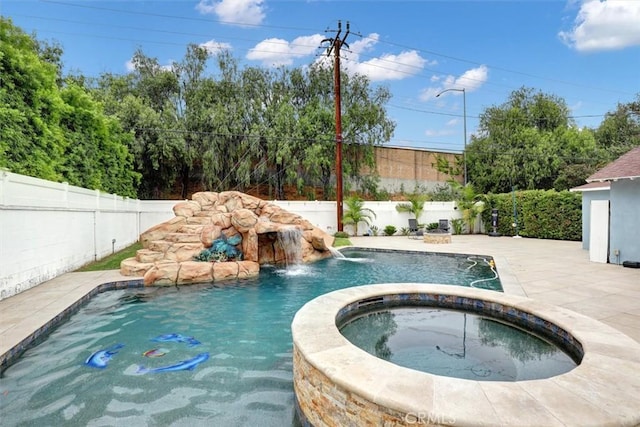 12081 Martha Ann Dr, Los Alamitos, CA 90720 - view of swimming pool with a fenced backyard and a pool with connected hot tub
