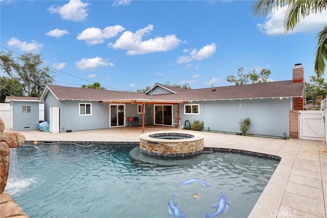 12081 Martha Ann Dr, Los Alamitos, CA 90720 - view of pool with a gate, a patio area, and a pool with connected hot tub