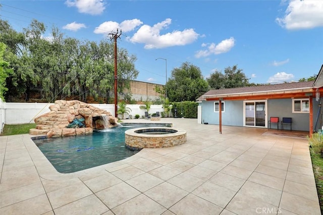 12081 Martha Ann Dr, Los Alamitos, CA 90720 - view of swimming pool with a patio area and a pool with connected hot tub