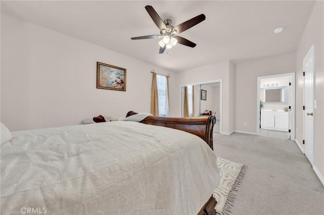 1107 Tennent Ave, Pinole, CA 94564 - bedroom with light carpet, baseboards, and a ceiling fan