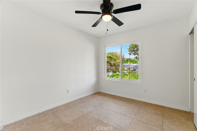 11340 Reseda Blvd, Porter Ranch, CA 91326 - spare room featuring baseboards, light tile patterned floors, and ceiling fan