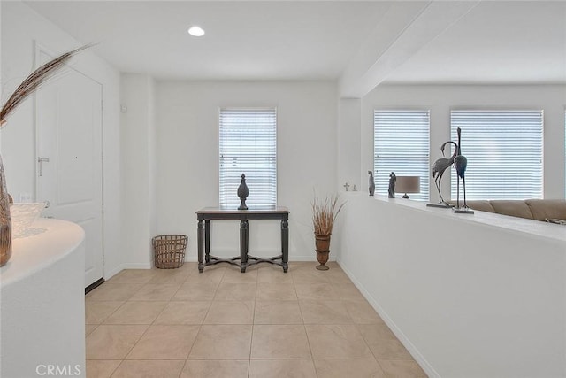 4451 Terry St, Chino, CA 91710 - hallway with light tile patterned floors, baseboards, and recessed lighting