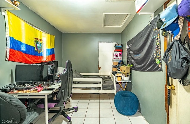 4639 Pine St, Pico Rivera, CA 90660 - home office with tile patterned flooring and attic access