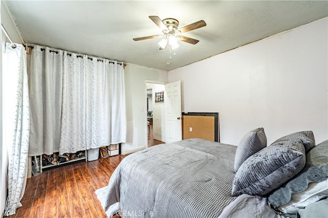 4639 Pine St, Pico Rivera, CA 90660 - bedroom with wood finished floors and a ceiling fan
