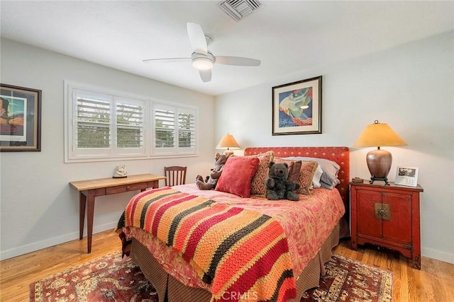 6320 E Los Santos Dr, Long Beach, CA 90815 - bedroom featuring wood finished floors, baseboards, and ceiling fan