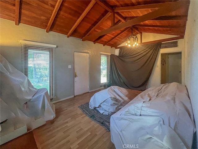 5919 Cantaloupe Ave, Valley Glen, CA 91401 - bedroom with wooden ceiling and light wood-style flooring