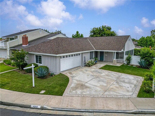 4252 Brookside St, Irvine, CA 92604 - single story home featuring board and batten siding, roof with shingles, and an attached garage