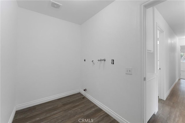 4252 Brookside St, Irvine, CA 92604 - laundry area with dark wood-type flooring, baseboards, and washer hookup