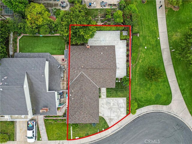 4252 Brookside St, Irvine, CA 92604 - view from above of property featuring property boundaries highlighted