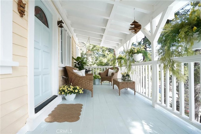 26335 Forest Ln, Twin Peaks, CA 92391 - porch featuring a ceiling fan