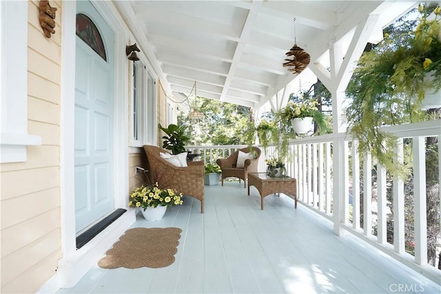 26335 Forest Ln, Twin Peaks, CA 92391 - covered porch with a ceiling fan