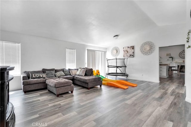 16229 Lake View Ln, Apple Valley, CA 92307 - living area featuring wood finished floors and baseboards