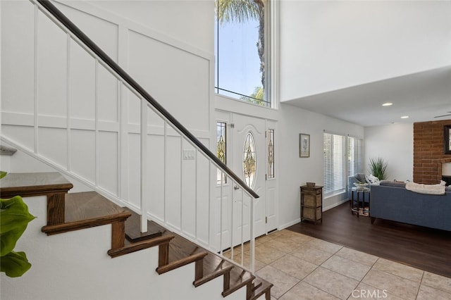 4354 Avenida Prado, Thousand Oaks, CA 91360 - stairway with tile patterned flooring, a high ceiling, and recessed lighting