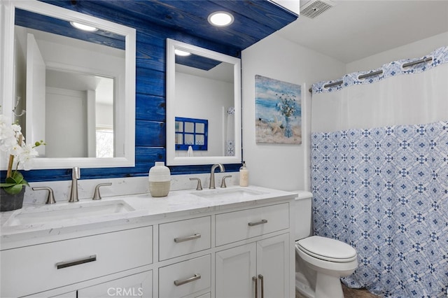 4354 Avenida Prado, Thousand Oaks, CA 91360 - full bath featuring double vanity, toilet, and curtained shower