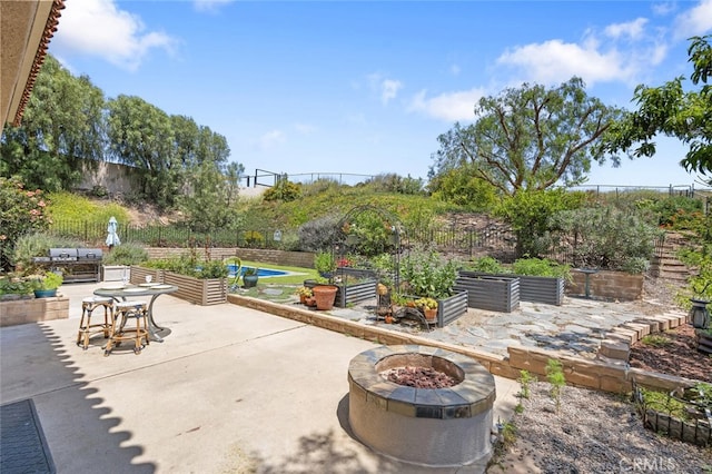 4354 Avenida Prado, Thousand Oaks, CA 91360 - view of patio with a garden and an outdoor fire pit