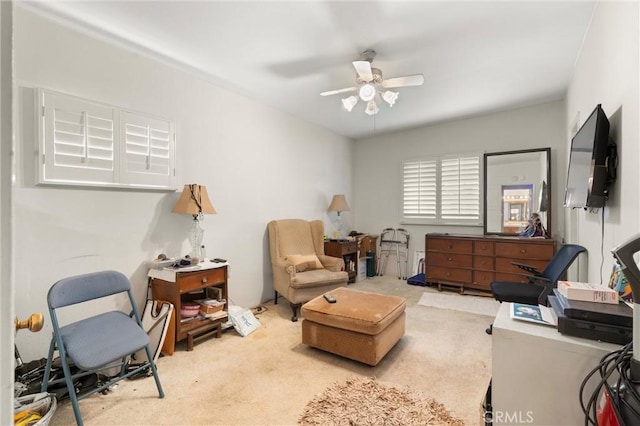 1601 163rd St W, Compton, CA 90220 - sitting room with ceiling fan and carpet
