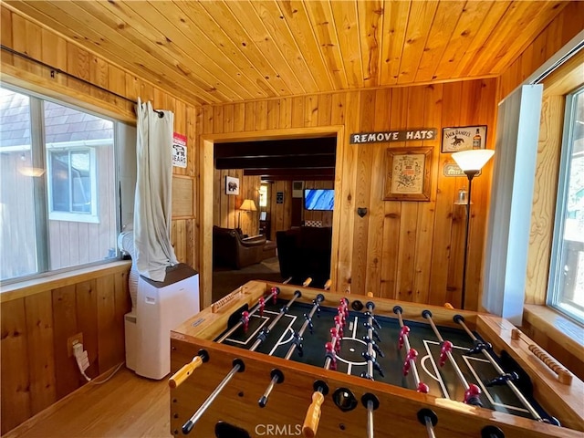 2076 8th Ln, Big Bear City, CA 92314 - bedroom with wood walls, wood ceiling, and wood finished floors