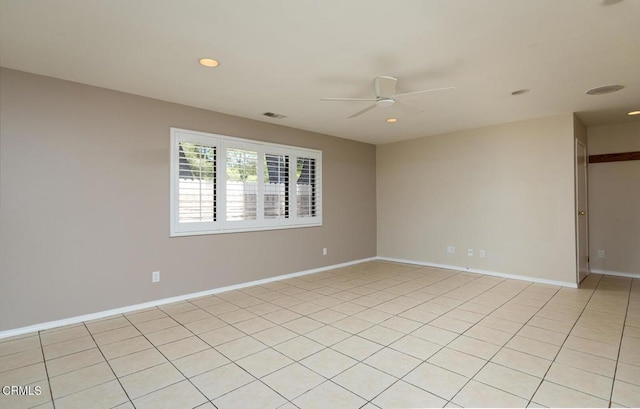 29421 Florabunda Rd, Canyon Country, CA 91387 - unfurnished room with ceiling fan, recessed lighting, baseboards, and light tile patterned floors
