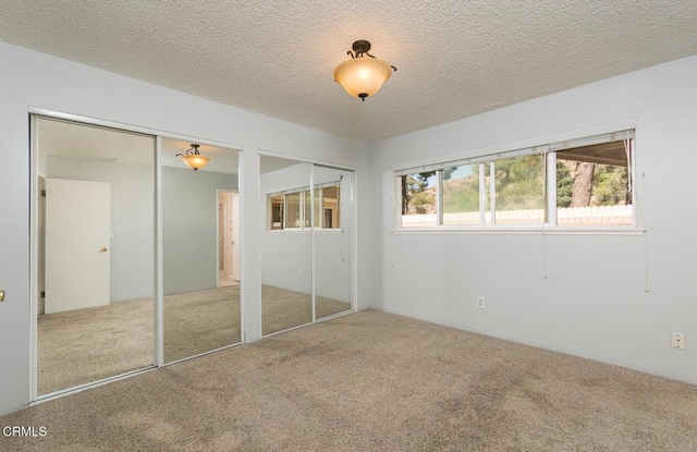 29421 Florabunda Rd, Canyon Country, CA 91387 - unfurnished bedroom with two closets, carpet, and a textured ceiling