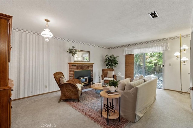 2661 San Jose St, Chico, CA 95973 - living area featuring baseboards, a textured ceiling, and light colored carpet