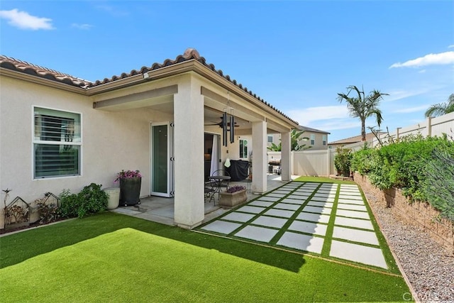 32954 Marin Fields Rd, Winchester, CA 92596 - view of yard featuring a patio and ceiling fan