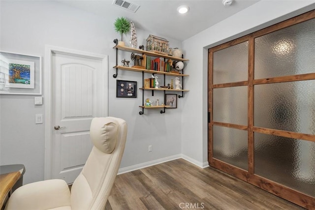 32954 Marin Fields Rd, Winchester, CA 92596 - home office with wood finished floors, baseboards, and recessed lighting