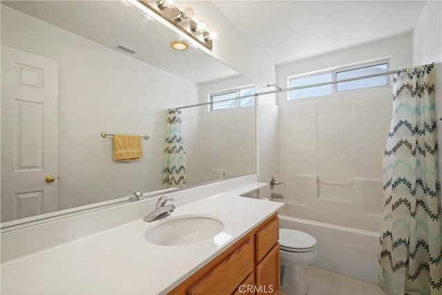 28445 Silverking Trl, Saugus, CA 91390 - full bath with vanity, shower / tub combo, and tile patterned floors