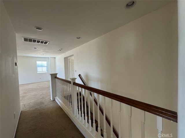 2306 Camellia St, Palmdale, CA 93551 - hallway with an upstairs landing, carpet floors, and recessed lighting